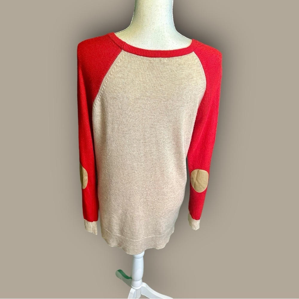J. Crew Factory Red & Tan Colorblock Side Button … - image 7